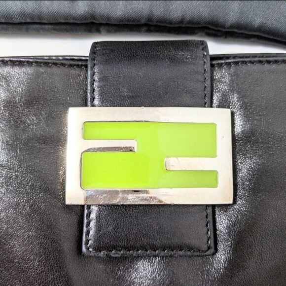 FENDI Black Napa Leather Slim Crossbody Bag - Picture 4 of 14